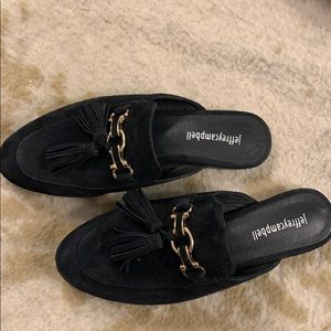 Jeffrey Campbell black loafer / slides